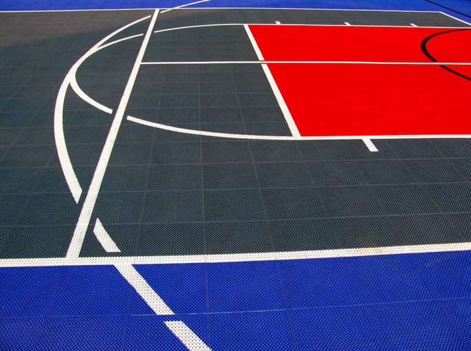 Detail of basketball and volleyball ground